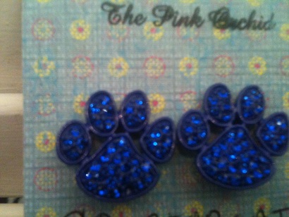 Blue Pawprint Earrings-