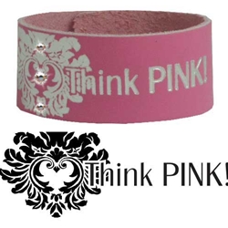 Breast Cancer Support Bracelets-breast cancr, inspirational, pink, leather